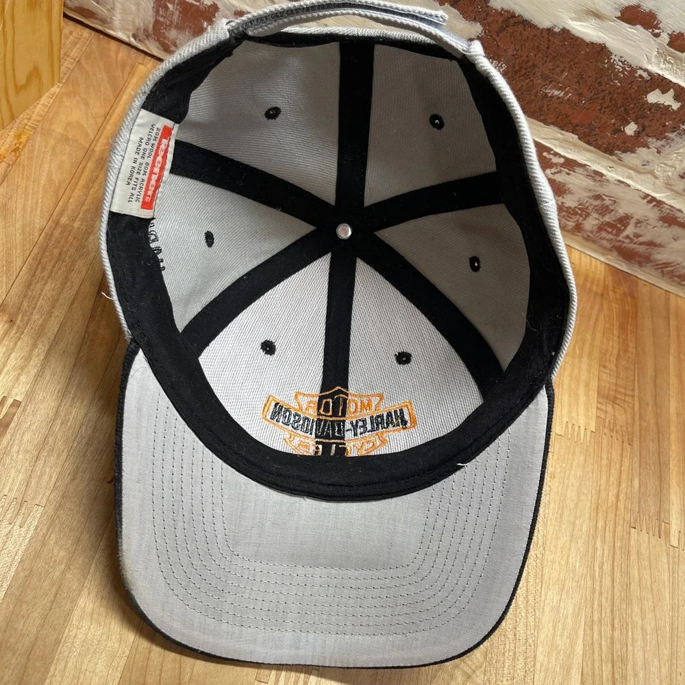 Harley-Davidson Embroidered Grey Wool Blend Adjustable Hat Teener Made in Korea